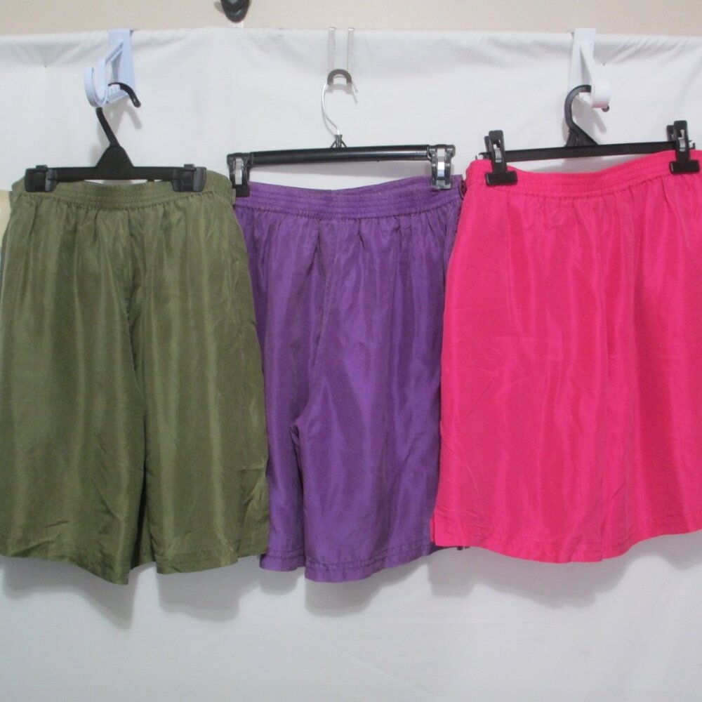 NOS Carol Horn High Waisted SILK Shorts Lot 3 Size Medium NWT RARE - Picture 3 of 14